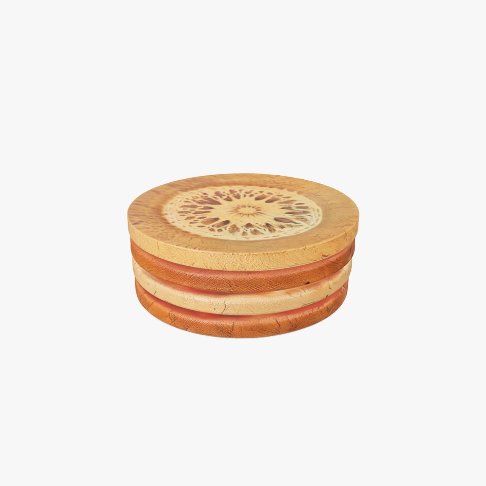 Ornamental Cork Coaster Pack D Model